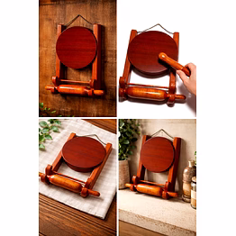 wooden roti / chapati press with rolling pin – handcrafted kitchen tool