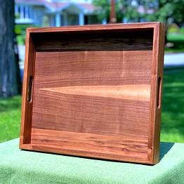 handcrafted wooden serving tray (with handles)