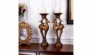 Metal Deer Design Candle Holders
