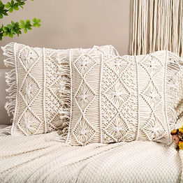 handcrafted macramé cushion covers – boho / ethnic style