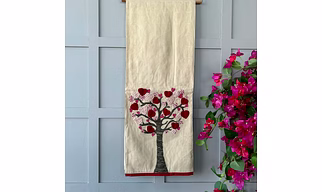 Handcrafted Cotton Table Runner – Ethnic Embroidered Design