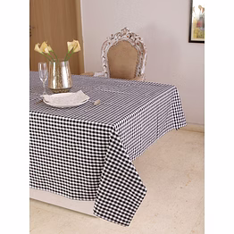 100% cotton yarn dyed table cloth checkred