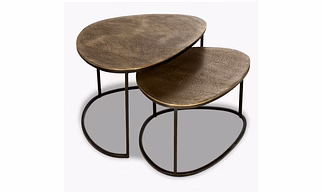 Aluminium metal Coffee table (set of 2) Izara - Antique Gold