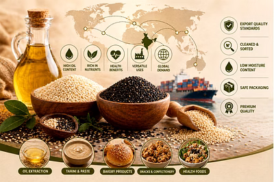 Sesame seeds oil content uses and export quality standards