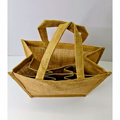 Jute 6 bottle bag-En1022