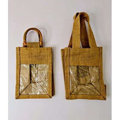 Jute Jar Bags-1,2,&amp; 3 windows-1