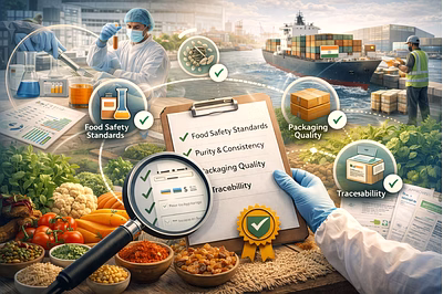 Quality inspection of agro products prepared for international export.