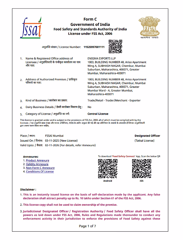 FSSAI Certificate