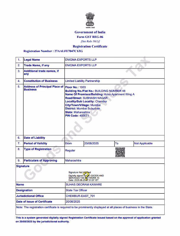 GST Certificate