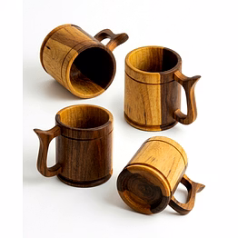 handcrafted wooden beverage mug