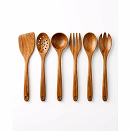 elite acacia wooden kitchen tool set