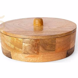 designer mango wood chapati storage box