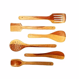 crafted mango wood culinary spoon set