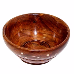 artisan sheesham wood inlay bowl