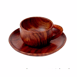 signature sheesham wood cup & saucer set