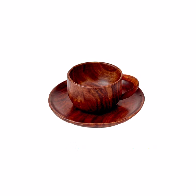signature sheesham wood cup & saucer set