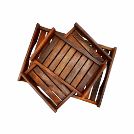 artisan sheesham wood phatti tray set