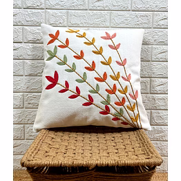 flower leaf hand made cotton cushion cover 18x18