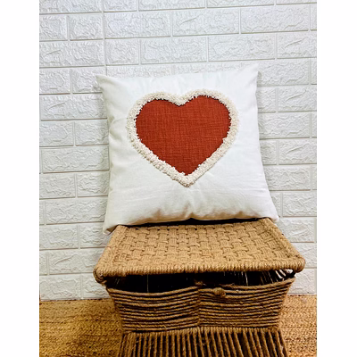 handmade heart shape pillow cover 18x18