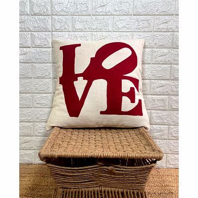 love hand crafted pillow cover 18x18