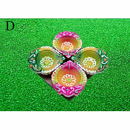 4 pack decorative clay diya
