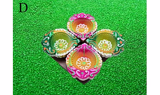 4 pack Decorative Clay Diya