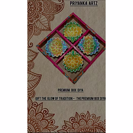 fancy decorative 4 packet clay diya box