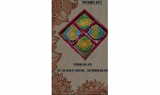 Fancy Decorative 4 Packet Clay Diya Box