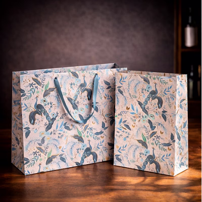 sustainable peacock paper bags with a premium finish | tree-free paper