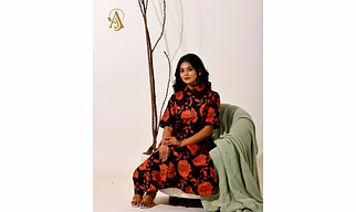 Rust Bloom Midi Western Dress