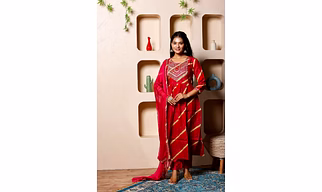 Gulnaar Bandhej Suit Set