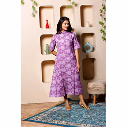 lavendula petal midi western dress