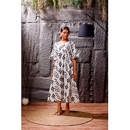 noir garden cotton midi western dress