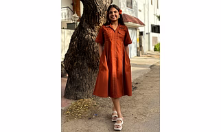 Rust Fusion Flair Dress