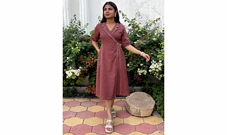 Cotton Hazal Wrap Dress
