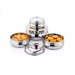 stainless steel puri dabba (canister set) 7*9