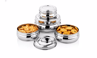 Stainless Steel Puri Dabba (Canister Set) 7*9