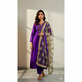 raw silk suit with skirt