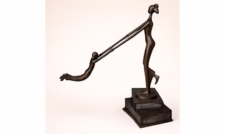 Triivvayu Mother and Son Joyful Interaction Polyresin Sculpture - Handcrafted Decorative Figurine