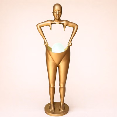 triivvayu man abstract floor lamp - modern human silhouette lighting for luxury interior design