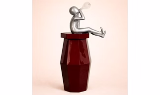 Triivvayu Abstract Silver Figure with Light Bulb Polyresin Showpiece