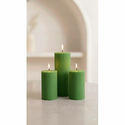 ripped pillar candle
