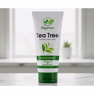 tea tree face wash with natural botanical extracts for acne control, deep cleansing and oil balance