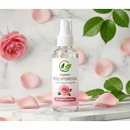 pure rose hydrosol steam-distilled floral water for skin toning, hydration and refreshing care