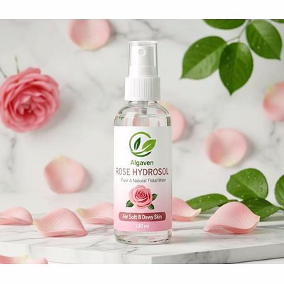 pure rose hydrosol steam-distilled floral water for skin toning, hydration and refreshing care