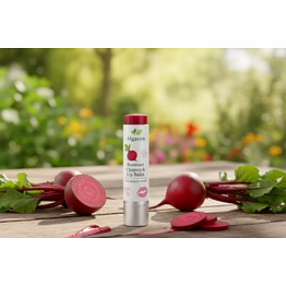 beetroot lip balm enriched with natural beetroot extract for lip nourishment, hydration and natural tint