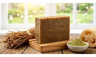 Vetiver Herbal Soap Enriched with Natural Vetiver Extract for Cooling, Refreshing and Deep Skin Cleansing