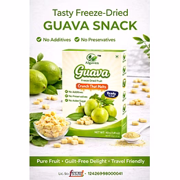 premium freeze-dried guava slices with natural tropical flavor for healthy snacking, smoothies and dessert toppings