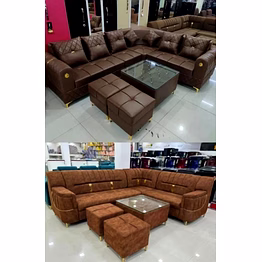 modern 6 seater wooden sofa set