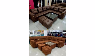 Modern 6 Seater Wooden Sofa Set